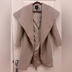 Beige Belted Coat with Silk Lining